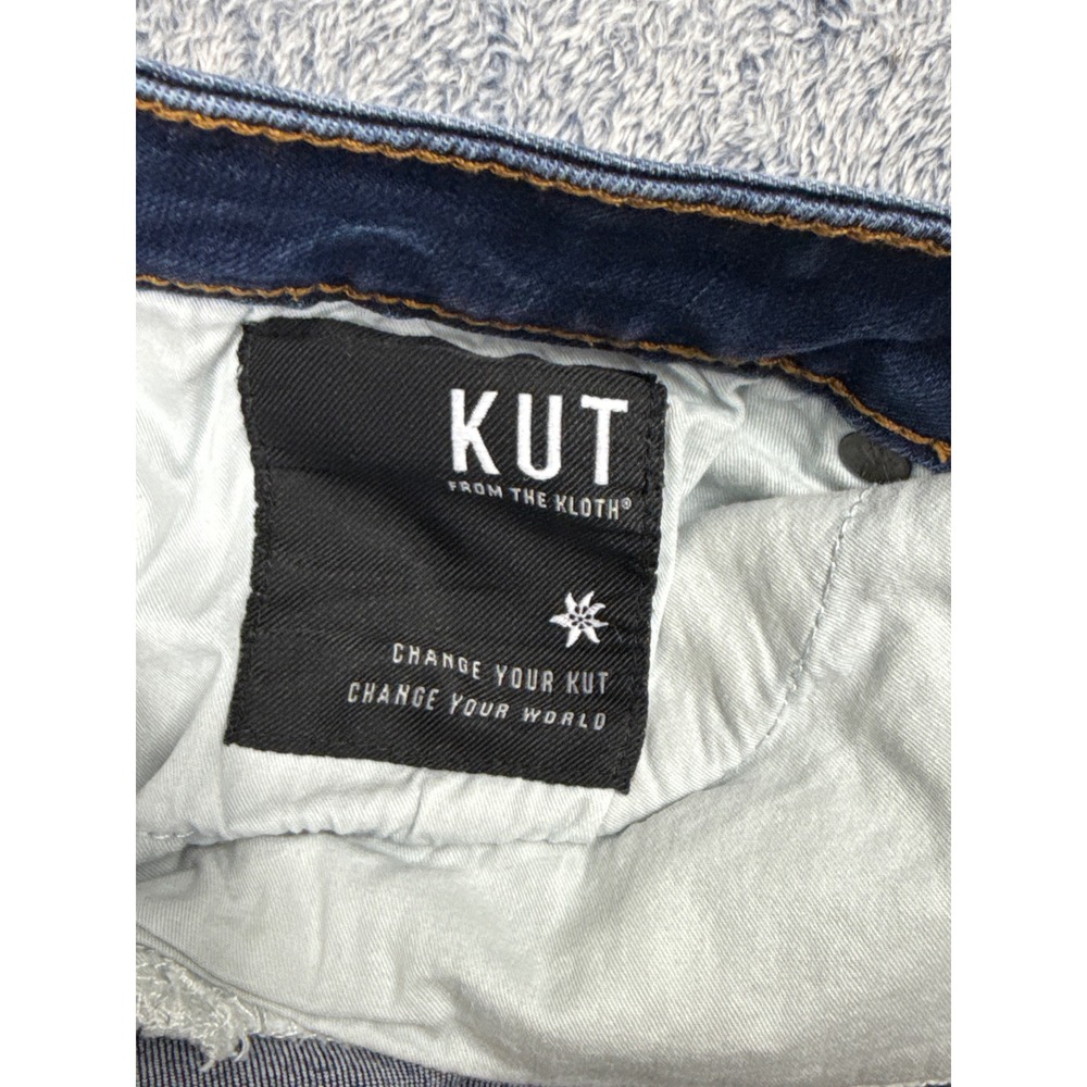 Kut from the Kloth Womens 10 Blue Skinny Jeans Step Hem Raw Edge Frayed - Picture 7 of 15